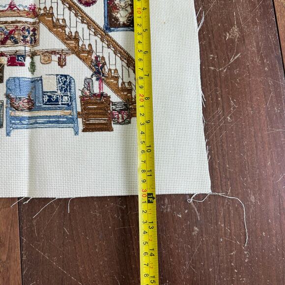 Vintage HOME HEART HAPPINESS Living Room Scene COMPLETED Cross‎ stitch - Picture 6 of 7